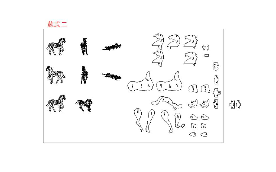 3D十二生肖馬線(xiàn)切割圖案
